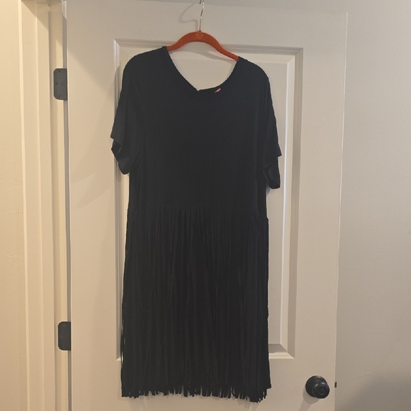 JODIFL Black Fringe Midi Dress - Picture 1 of 1